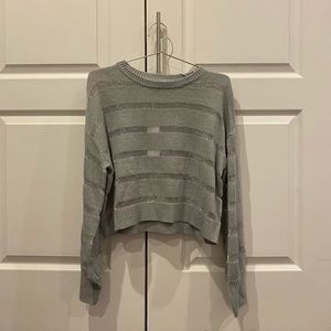 striped silver knit